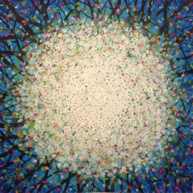 "Infinite Life" Gouache and metallic ink on watercolor paper original, available as museum quality prints.