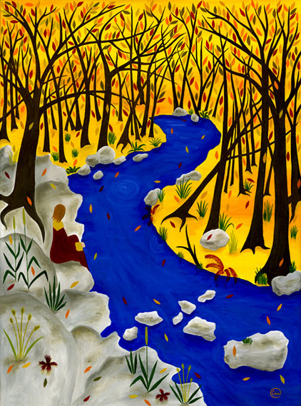 2013 Winner of the Jill Conner Critic's Choice Award: "Autumn Reflection" by Gaia Orion. Oils on canvas. 32" x 22". www.artbygaia.com